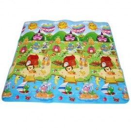 CHILDREN DOUBLE-SIDES SOFT GAME RUG PLAY CRAWLING SPORTS TOY (COLORMIX)