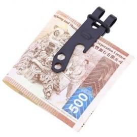 EDCGEAR COMPACT STAINLESS STEEL MONEY CLIP BOTTLE OPENER MULTIFUNCTIONAL TOOL (BLACK)