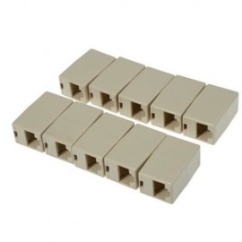10PCS RJ45 NETWORK CABLE EXTENDER CONNECTOR ADAPTER (YELLOW)