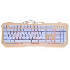 AULA 104 KEYS 7-COLOR LED BACKLIGHT WIRED GAMING KEYBOARD (GOLDEN)