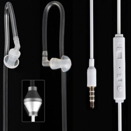 EXQUISITE SPIRAL AGENT STYLE ANTI-RADIATION EARPHONE WITH SINGLE CABLE 3.5MM PLUG (WHITE)