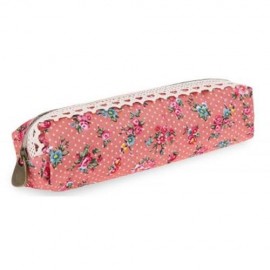 PORTABLE SIMPLE CUTE FRESH ELEGANT CANVAS FLOWER PEN BAG (#1)