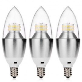 3PCS E12 110V 6W SMD 3014 LED CANDLE LIGHT (WARM WHITE LIGHT)