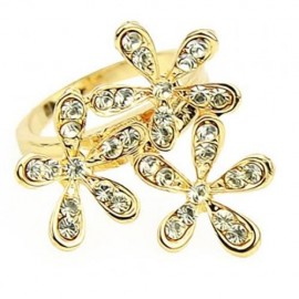 HOT SALE SOLID COLOR RHINESTONE EMBELLISHED RING FOR WOMEN (GOLDEN)