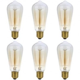 LIGHTME 6PCS ST58 230V 40W E27 110 - 120LM 19AK RETRO BULB TUNGSTEN FILAMENT ENERGY-SAVING