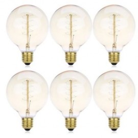 LIGHTME 6 PCS G95 230V 40W E27 110 - 120LM32AK RETRO BULB TUNGSTEN ENERGY-SAVING LAMP (TRA