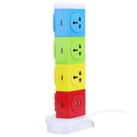 ALARDOR COLORFUL ALD - 4W8K - L 180 DEGREE ROTATING SOCKET INTELLIGENT VERTICAL SURGE PROT