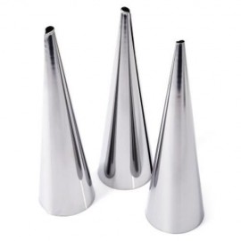 STAINLESS STEEL SPIRAL BAKED CROISSANTS DIY HORN BAKING CAKE MOLD (SILVER)