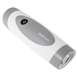 ZK8157 LED RECHARGEABLE FLASHLIGHT WHITE BLUE OUTDOOR FISHING LIGHT WITH HOLDER (WHITE)