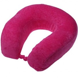 U SHAPED SLOW REBOUND MEMORY FOAM TRAVEL NECK PILLOW WITH BUTTON (ROSE)