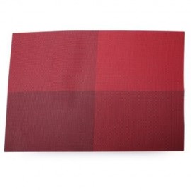 NON-SLIP INSULATION PVC COFFEE COASTER PLACEMAT KITCHEN TOOL TABLEWARE PAD (DEEP RED)