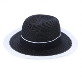 SOLID COLOR SUMMER LADIES BOW WIDE STRAW PLAITING HAT (#6)