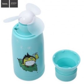 HOCO F2 RECHARGEABLE MINI HAND-HOLD CUP FAN CARTOON STYLE COOLING MACHINE (GREEN)