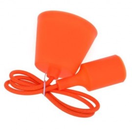 E27 COLORFUL SILICONE CEILING LAMP HOLDER WITH ROPE CORD (ORANGE)