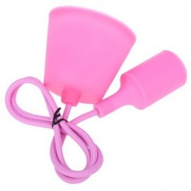 E27 COLORFUL SILICONE CEILING LAMP HOLDER WITH ROPE CORD (SHALLOW PINK)