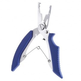 MULTIFUNCTIONALÂ FISHING BENT NOSE PLIERS HOOK REMOVER LINE CUTTER SCISSORS (BLUE)