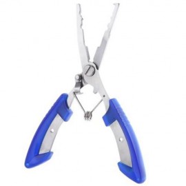 MULTIFUNCTIONALÂ FISHING CURVED NOSE PLIERS HOOK REMOVER LINE CUTTER SCISSORS (BLUE)