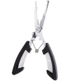 MULTIFUNCTIONALÂ FISHING CURVED NOSE PLIERS HOOK REMOVER LINE CUTTER SCISSORS (BLACK)