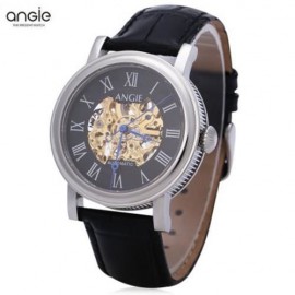ANGIE LEPELS SERIES MEN AUTO MECHANICAL WATCH 5ATM HOLLOW DIAL ROMAN NUMERALS DISPLAY WRIS