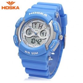 HOSKA HD004B DIGITAL QUARTZ CHILDREN SPORT WATCH CHRONOGRAPH CALENDAR ALARM BACKLIGHT 5ATM