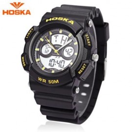 HOSKA HD004B DIGITAL QUARTZ CHILDREN SPORT WATCH CHRONOGRAPH CALENDAR ALARM BACKLIGHT 5ATM