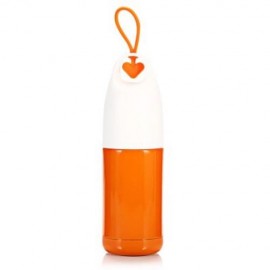 U CUP U - 01330 PORTABLE STAINLESS STEEL HEART SHAPE HANDLE VACUUM DRINKING WATER BOTTLE (