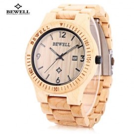 BEWELL ZS - W086B WOOD QUARTZ MEN WATCH ANALOG DATE DISPLAY (MAPLE WOOD)