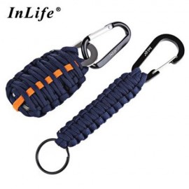 INLIFE 14 IN 1 EXCLUSIVE SURVIVAL CARABINER FISHING TOOLS WITH SNAP HOOK KEY CHAIN (PURPLI