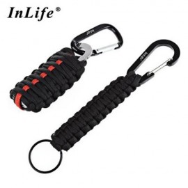 INLIFE 14 IN 1 EXCLUSIVE SURVIVAL CARABINER FISHING TOOLS WITH SNAP HOOK KEY CHAIN (RED WI
