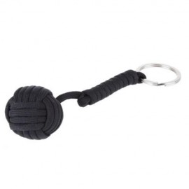 DURABLE KEY RING PARACHUTE CORD BALL SELF RESCUE KIT (BLACK)