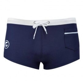 SEXY MEN COLOR BLOCK DRAWSTRING BEACH WEAR BOXERS (CADETBLUE)