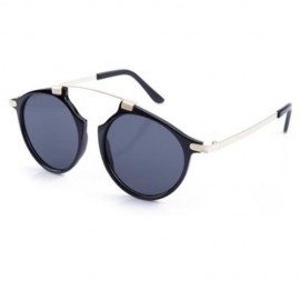 CUTE UNISEX COLOR COATED ROUND FRAME EYEWEAR (BLACK FRAME   GREY LENS)