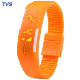 TVG KM - 520A UNISEX DIGITAL WATCH LED DISPLAY CALENDAR MAGNETIC SPORT WRISTWATCH (ORANGE)