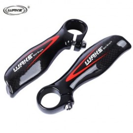 WAKE PAIRED CARBON FIBER GLOSSY BICYCLE MTB BIKE HANDLEBAR BAR END (BLACK)