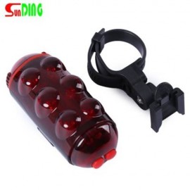 SUNDING 10 LEDS 8 MODES WATER RESISTANT SUPER BRIGHT BICYCLE SAFETY LIGHT TAILLIGHT (RED)