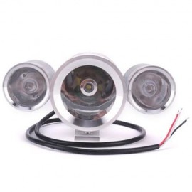 D1109S 12 - 60V 30W 1200LM 3-IN-1 BRIGHT HEADLIGHT RED / BLUE FLASHING LIGHT FOR MOTORBIKE