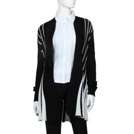 STYLISH LONG SLEEVE COLOR BLOCK CARDIGAN FOR WOMEN