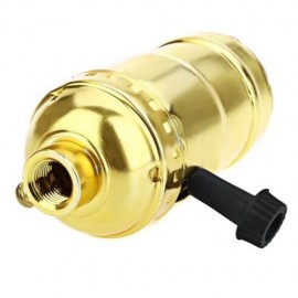 E27 250V SOLID BRASS LIGHT VINTAGE EDISON PENDANT LAMP HOLDER WITH KNOB (GOLDEN)