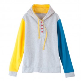 CASUAL POCKETS DESIGN LONG SLEEVE HOODED WOMEN'S SWEATSHIRT