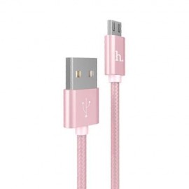 HOCO X2 NYLON KNITTED CHARGING CABLE MICRO USB OUTPUT (ROSE GOLD)