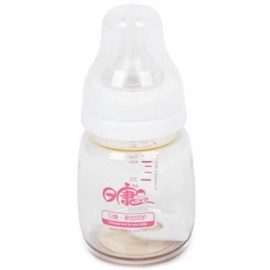 RIKANG 80ML SILICON NIPPLE FEEDING BOTTLE FOR  INFANT NEWBORN BABIES (WHITE)