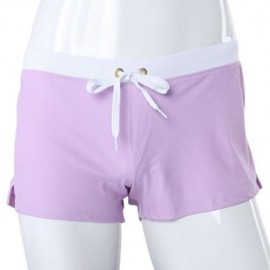 MALE SWIMWEAR BOYSHORTS TRUNKS BRIEFS UNDERPANTS BOXER BEACH PANTS (PURPLE)