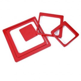 5PCS SQUARE MOUNTED PHOTO FRAME WOODEN WALL HANGING COMBINATION HOME FURNISHING DECORATION