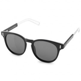 CASUAL UNISEX NAIL DESIGN COLOR COATED ROUND FRAME HOLLOW SUNGLASSES (BLACK GREY)