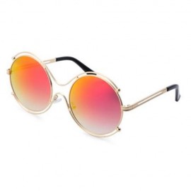 STYLISH LADIES COLOR COATED HOLLOW ROUND FRAME SUNGLASSES (#2)