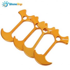 4PCS SHINETRIP LIGHTWEIGHT TENT PEG ROPE GRIP LOOP BUCKLE FLOOR NAIL TRAVEL KIT (GOLDEN)