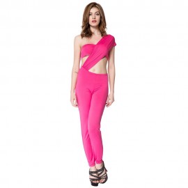 SEXY ONE SHOULDER SOLID COLOR JUMPSUIT FOR WOMEN