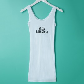 FASHIONABLE SCOOP COLLAR LETTER PRINT WOMEN'S TANK TOP