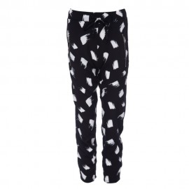 CASUAL ELASTIC WAIST PRINTED ZIPPERED CHIFFON WOMEN'S PANTS