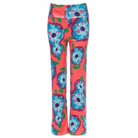 FASHIONABLE ELASTIC WAIST FLORAL PRINT LOOSE-FITTING WOMEN'S EXUMAS PANTS
